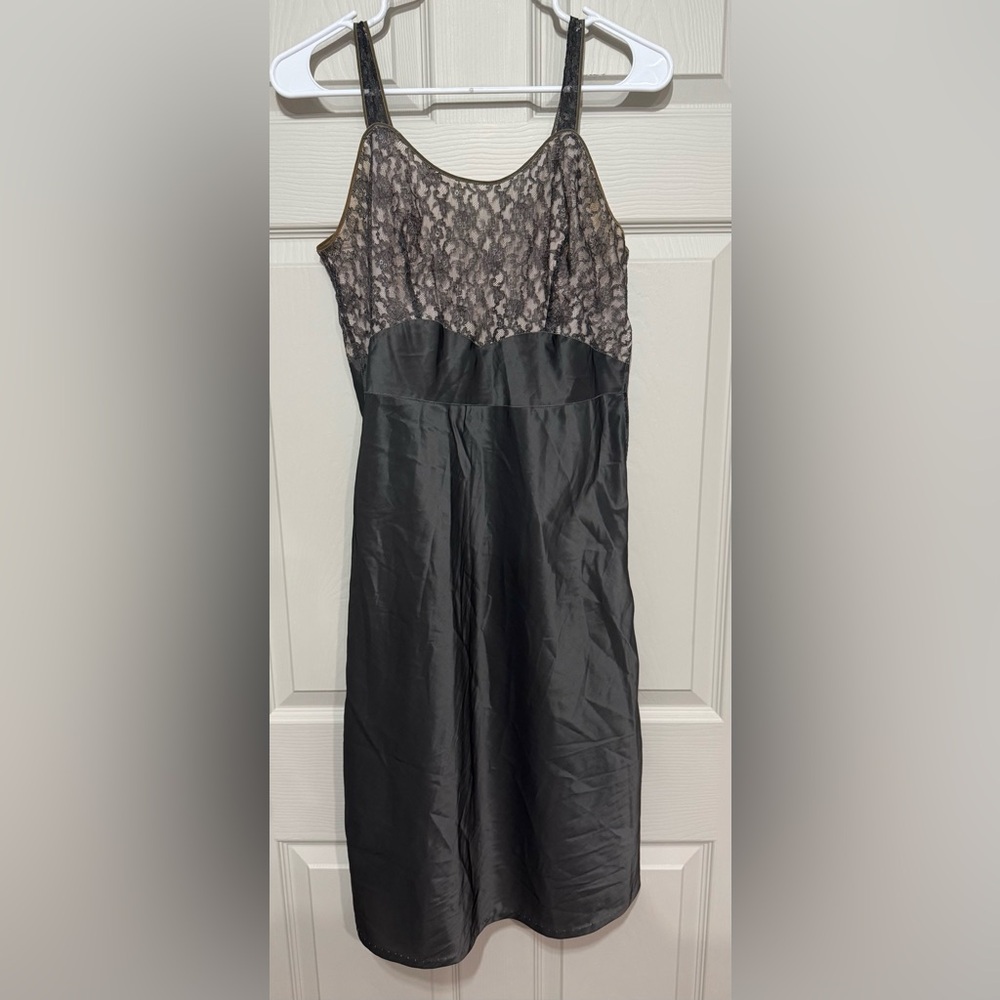 1950s Barbizon Dress-Mate Slip in Purple Gray Nylon-Orlon